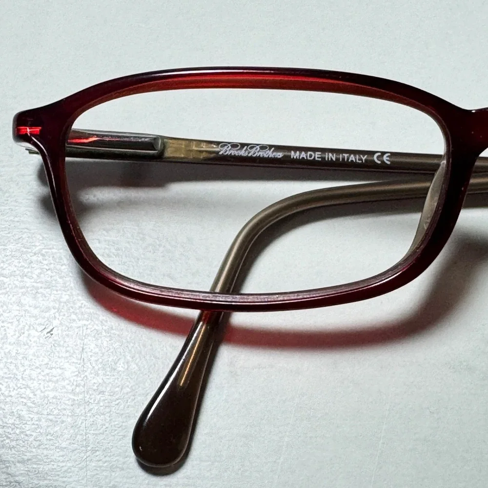 Brooks Brothers BB 601 5158 Red Brown Rectangular Eyeglass Frame Italy 53-17-135